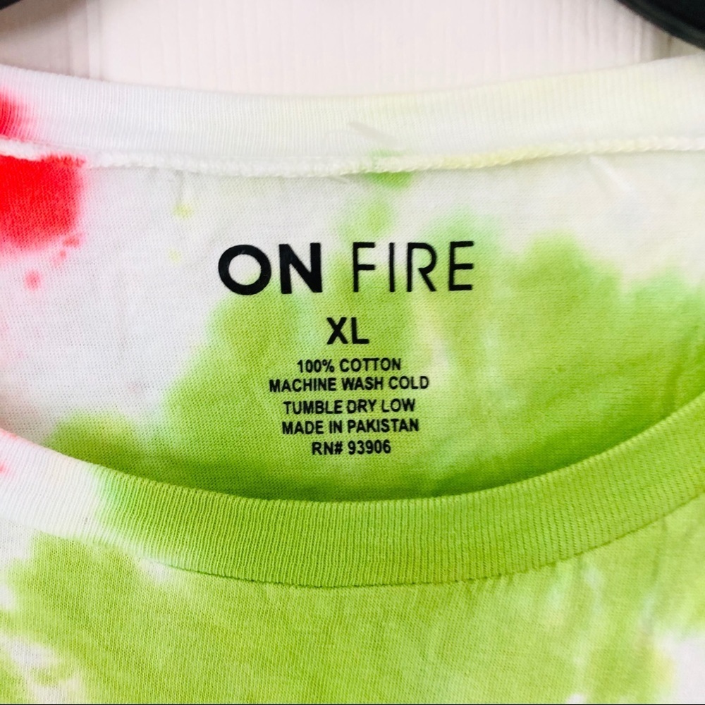 NWT ON FIRE tie-dye fringe swirl 70s hippie cotton festival style top size XL - Picture 6 of 6